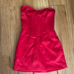 Red Strapless Sweetheart Sheath Dress for Prom